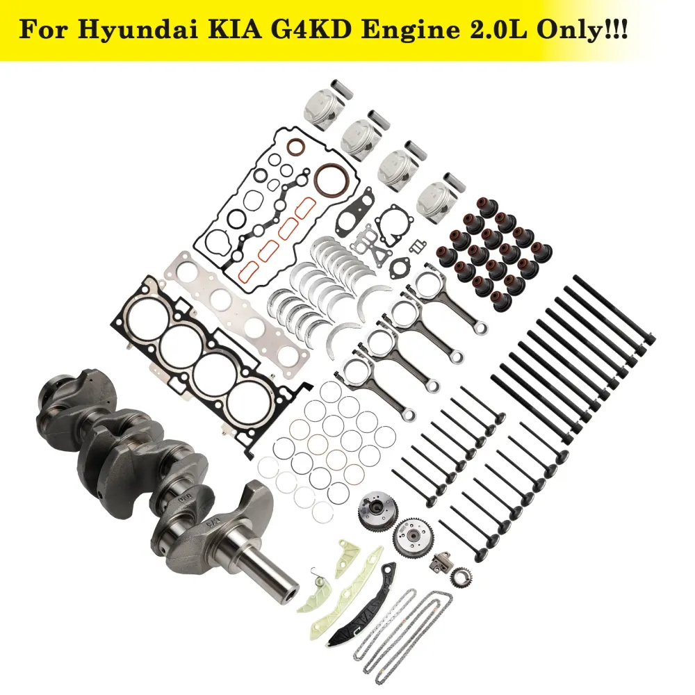 G4KD 2.0L Motoroverhaling ombyggingssett veivaksel stenger timing kit hyundai kia