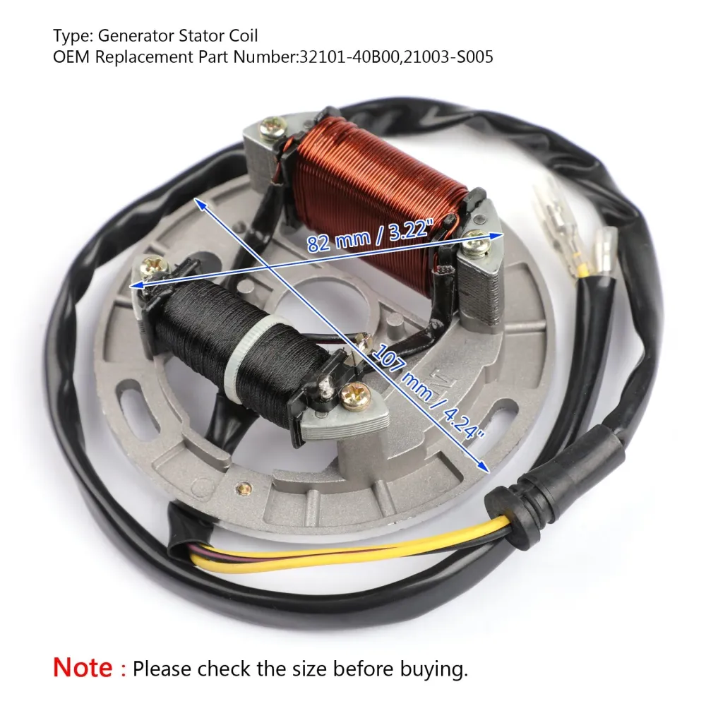 Generator Stator Coil-generator Fit Suzuki LT80 Quadsport KFX80 1987-2006 Generisk