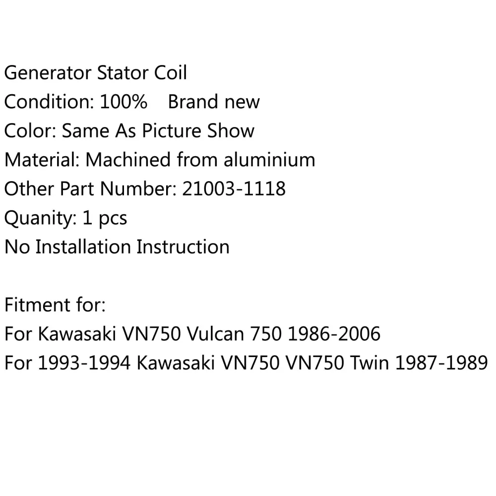 Generatorstatorspole Kawasaki VN750 Vulcan 750 (86-06) VN750 Twin (87-89) generisk