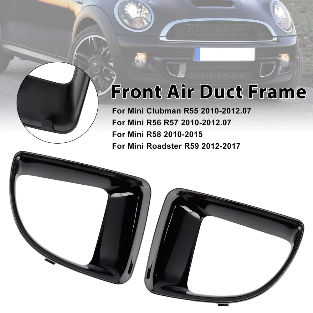Glans svart front luftkanal ramme passform mini R55 R56 R57 R58 R59 JCW S 51117255117 51117255119