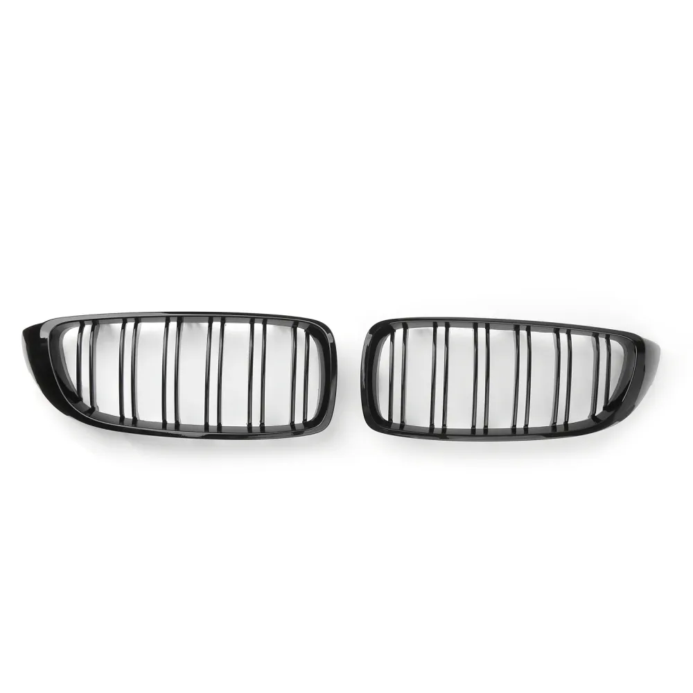 Glans svart nyregruppen grill passform BMW F32 F33 F36 F82 2014-2020 Dual Slat