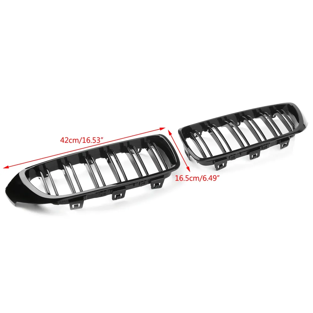 Glans svart nyregruppen grill passform BMW F32 F33 F36 F82 2014-2020 Dual Slat
