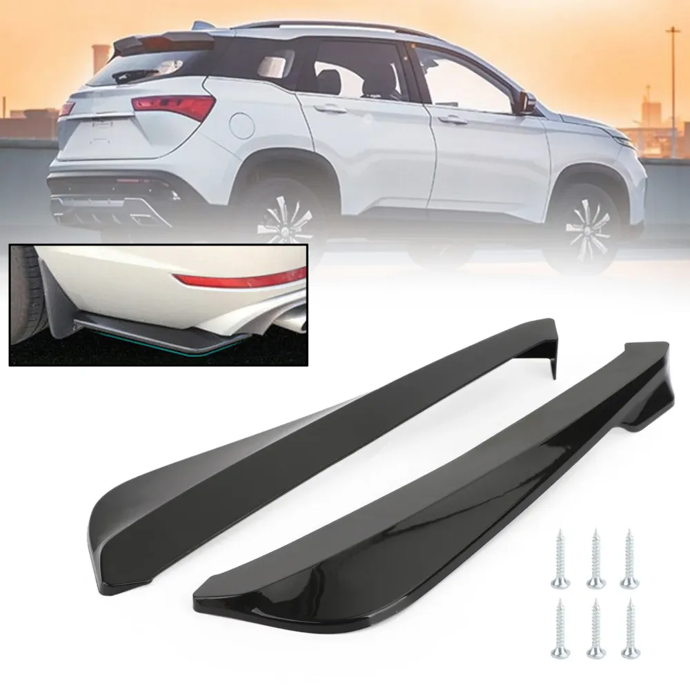 19" Glanset svart bil bakfangerfinne Canard splitter diffuser Valence spoiler leppe generisk