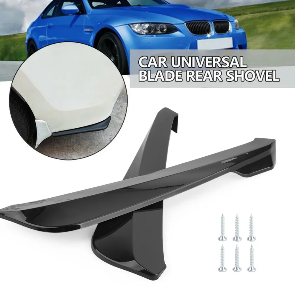 19" Glanset svart bil bakfangerfinne Canard splitter diffuser Valence spoiler leppe generisk