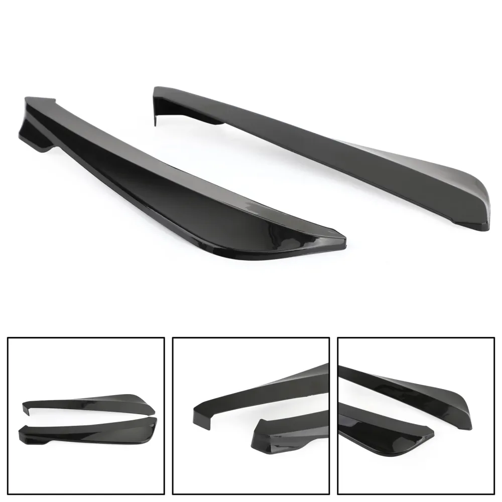 19" Glanset svart bil bakfangerfinne Canard splitter diffuser Valence spoiler leppe generisk