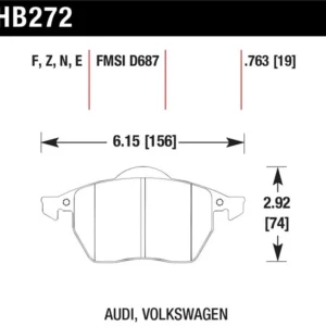 Hawk 00-06 Audi TT/00-06 TT Quattro 1.8L / 99-04 VW Golf GTI 2.8L Blue 9012 Race Front Brake Pads