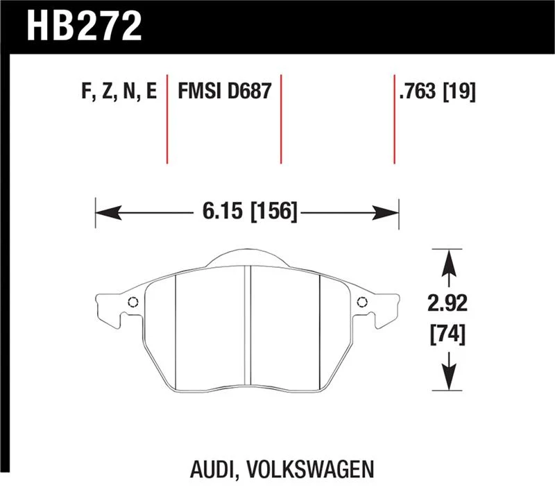 Hawk 00-06 Audi TT/00-06 TT Quattro 1.8L / 99-04 VW Golf GTI 2.8L Blue 9012 Race Front Brake Pads