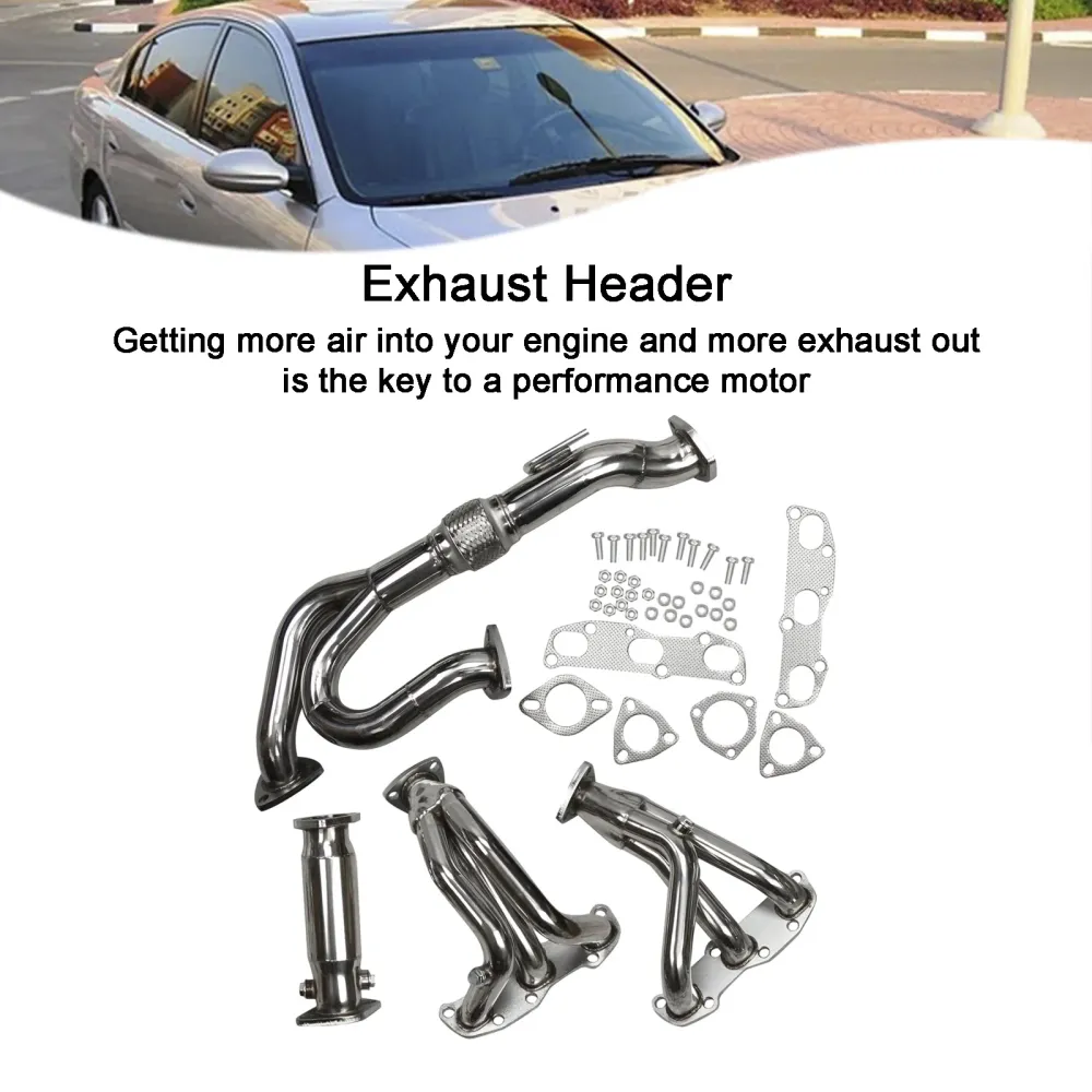 Header manifold eksos passform nissan altima vq35de v6 3.5 02-06 manuelle modeller