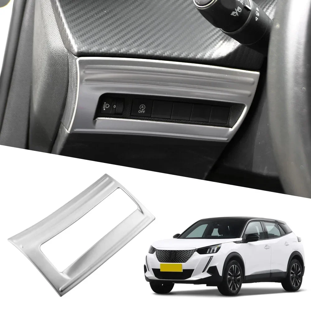 Headlight Adjustment Button Trim Cover Stainless Steel Peugeot 2008 E2008 and 208 E208