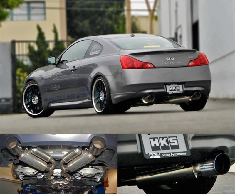 HKS 08-13 Infiniti G37 Coupe Dual Hi-Power Ti Tip Catback Exhaust (SUS304 NO COATING)