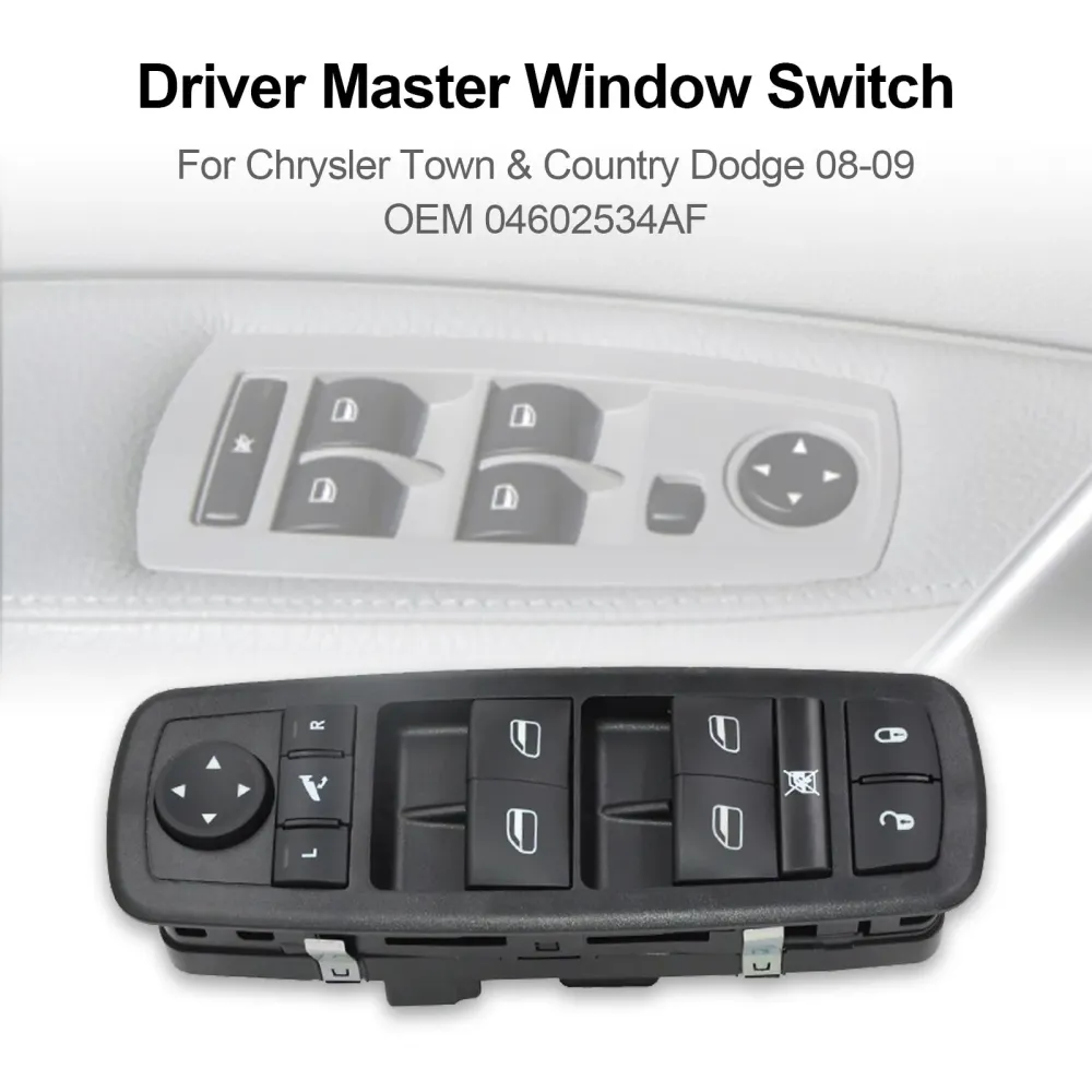 Hovedvindusbryter fører Chrysler Town & Country Dodge 08-09 04602534AF Generisk