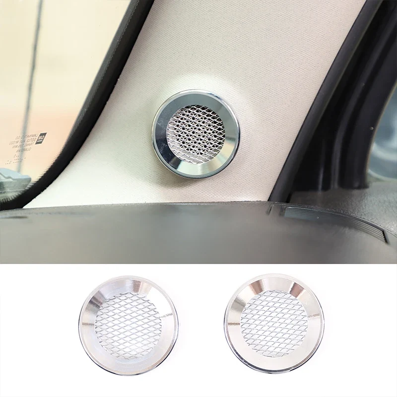 Hummer H3 -Pillar Front Speaker Covers Aluminum Alloy Silver 2005-2009 Models, Stylish Metal Trim Protectors