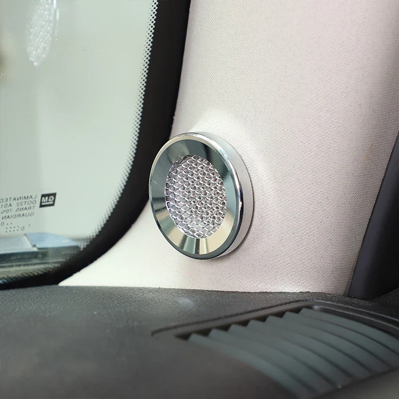 Hummer H3 -Pillar Front Speaker Covers Aluminum Alloy Silver 2005-2009 Models, Stylish Metal Trim Protectors