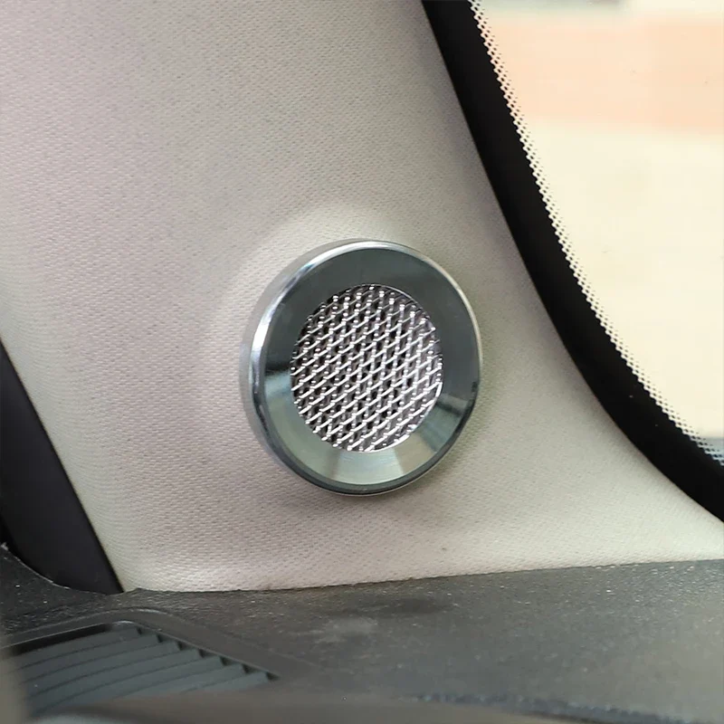 Hummer H3 -Pillar Front Speaker Covers Aluminum Alloy Silver 2005-2009 Models, Stylish Metal Trim Protectors