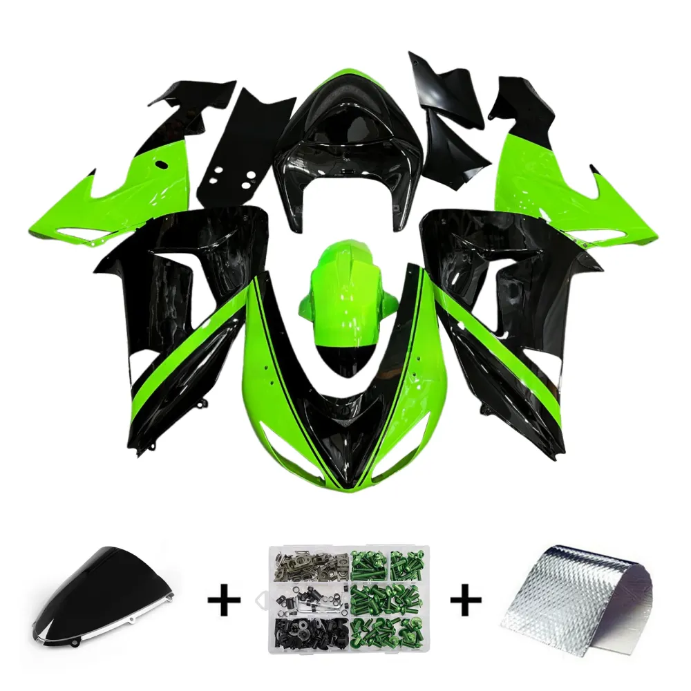 Injeksjon Fairing Kit Bodywork Plast Abs Fit Kawasaki ZX10R 2006-2007
