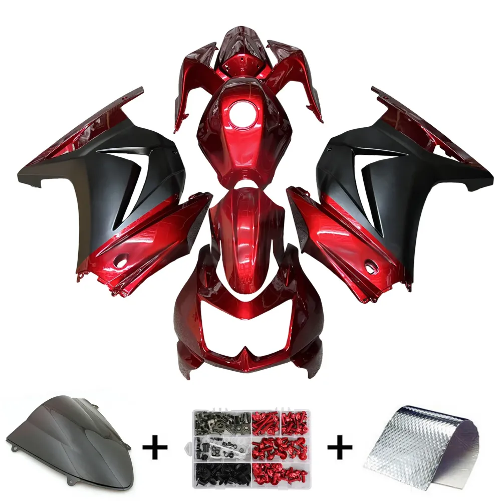 Injeksjon Fairing Kit Bodywork Plast Abs Fit Kawasaki Ex250 Ninja250r 2008-2012