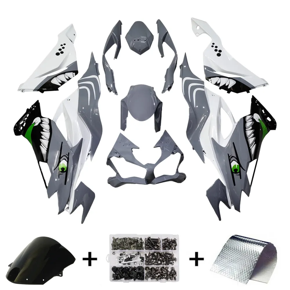 Injeksjon Fairing Kit Bodywork Plast Abs Fit Kawasaki ZX6R 2019-2023