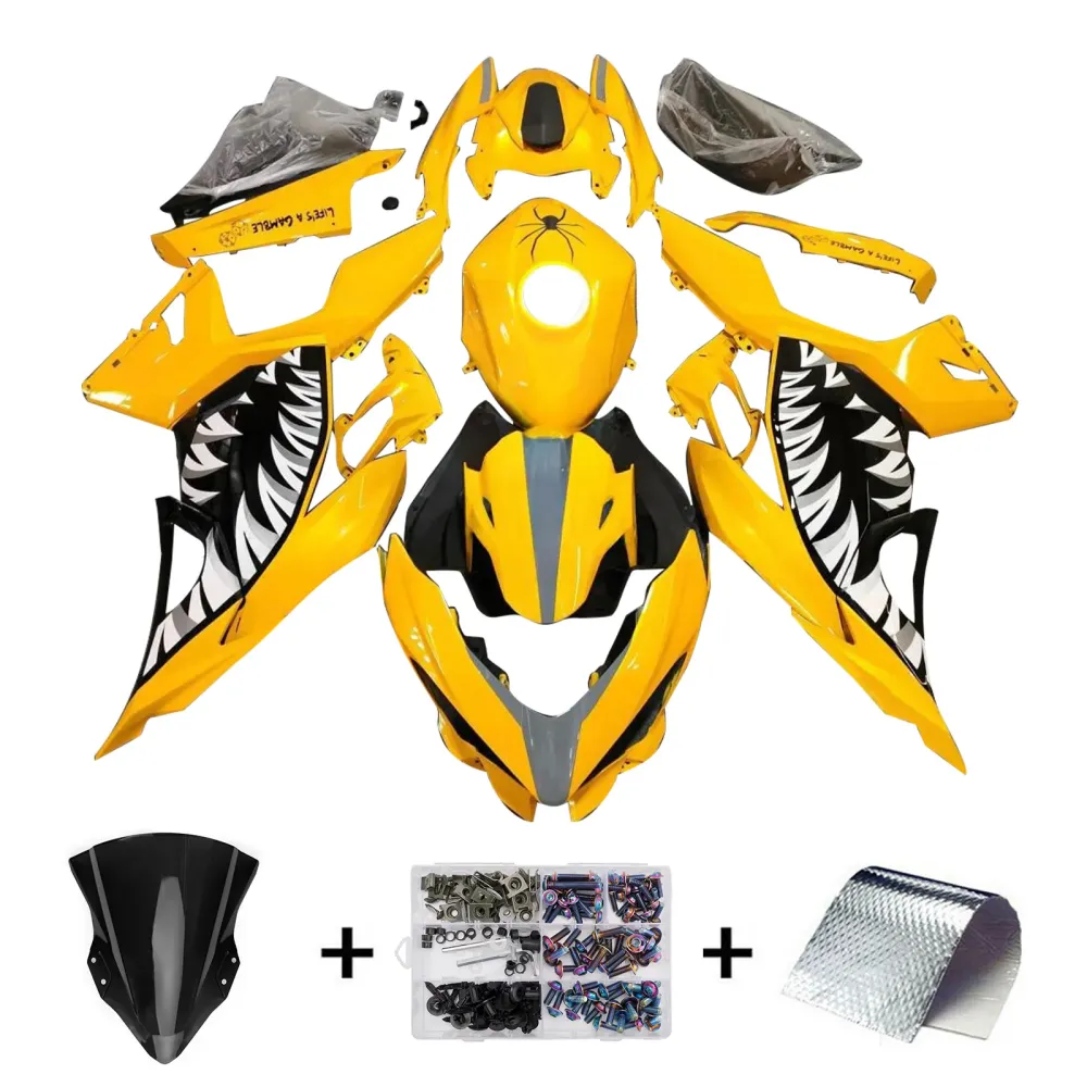 Injeksjon Fairing Kit Bodywork Plast Abs Fit Kawasaki Ex400 Ninja400 2018-2024