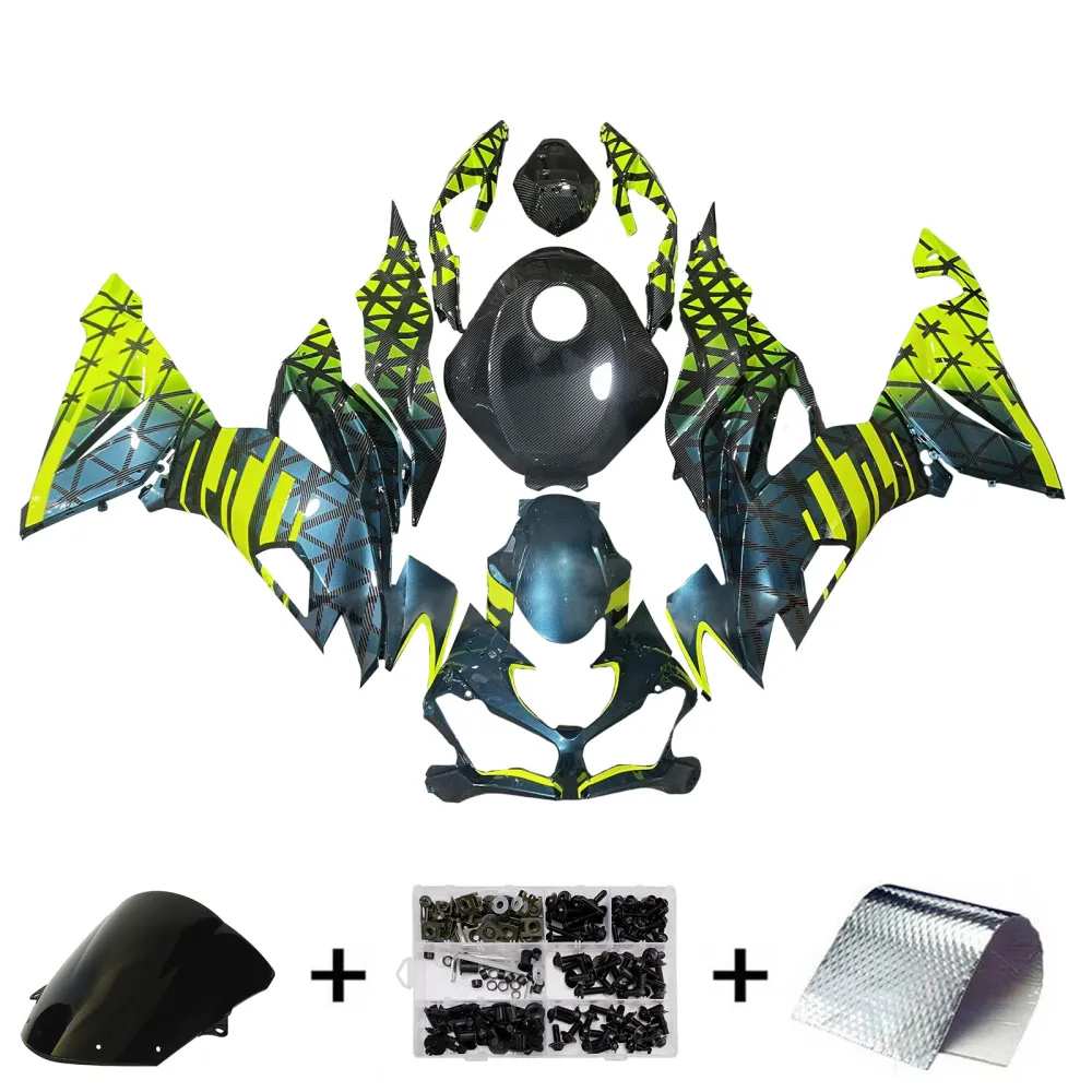Injeksjon Fairing Kit Bodywork Plast Abs Fit Kawasaki ZX6R 2019-2023