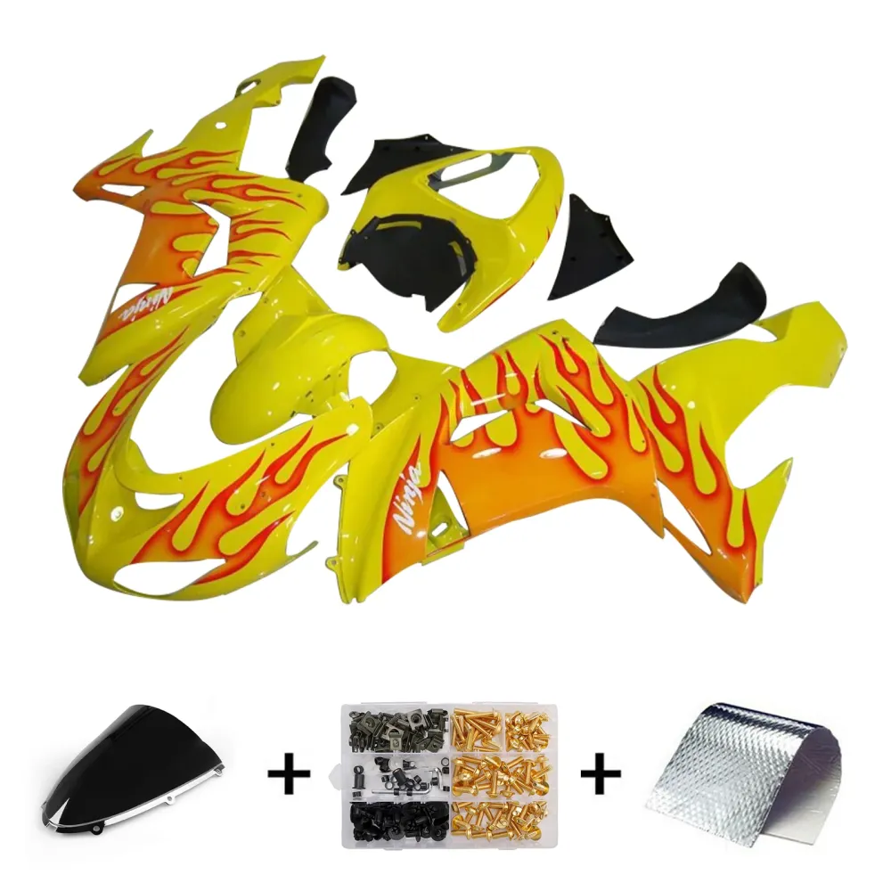 Injeksjon Fairing Kit Bodywork Plast Abs Fit Kawasaki ZX10R 2006-2007
