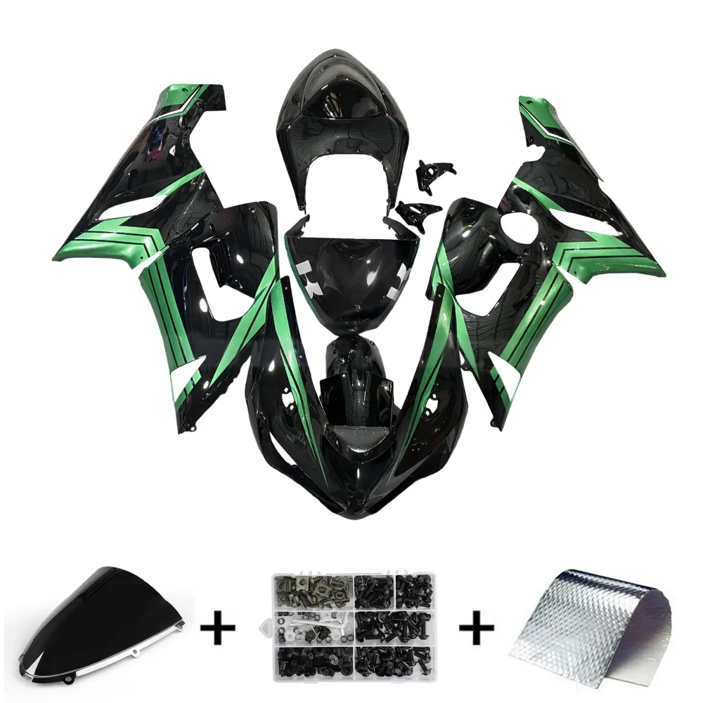 Injeksjon Fairing Kit Bodywork Plast Abs Fit Kawasaki ZX6R 636 2005-2006