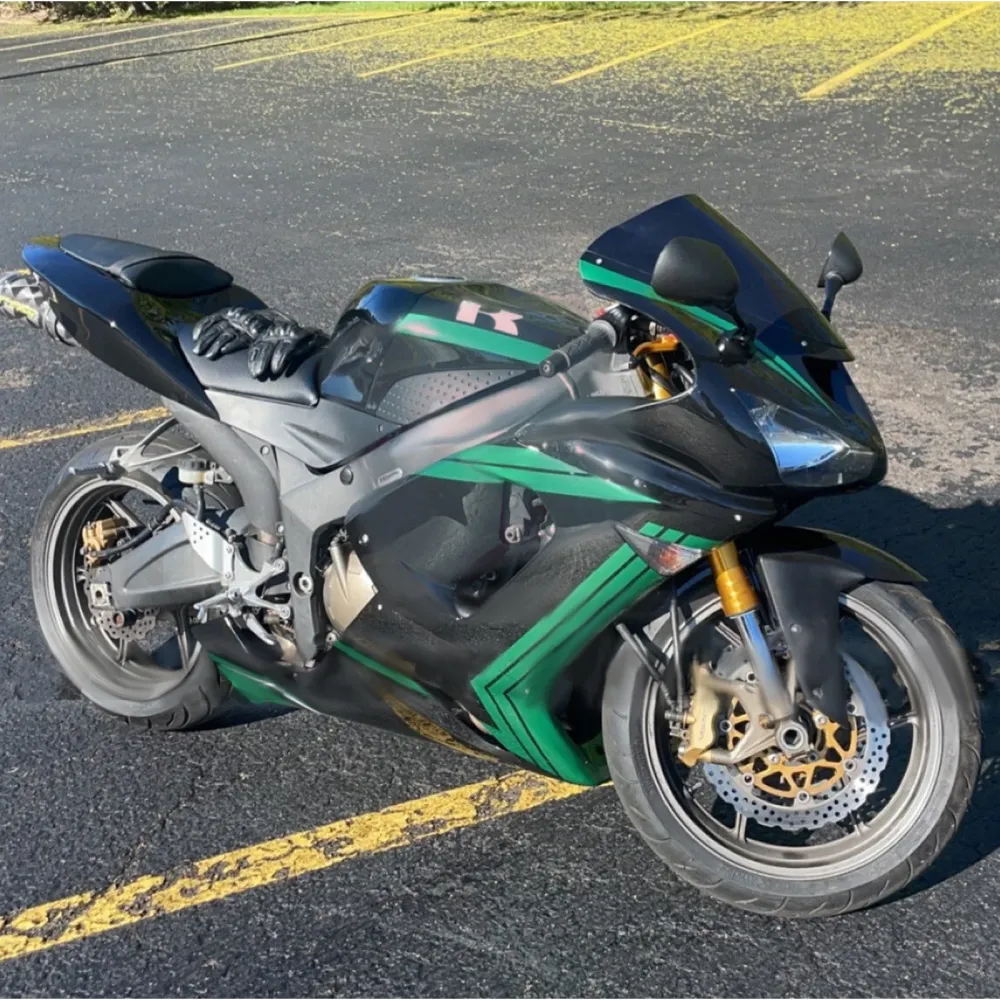 Injeksjon Fairing Kit Bodywork Plast Abs Fit Kawasaki ZX6R 636 2005-2006