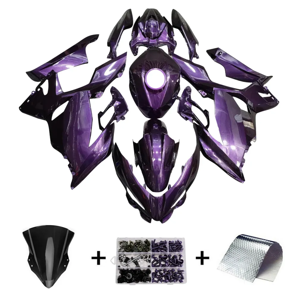 Injeksjon Fairing Kit Bodywork Plast Abs Fit Kawasaki Ex400 Ninja400 2018-2024
