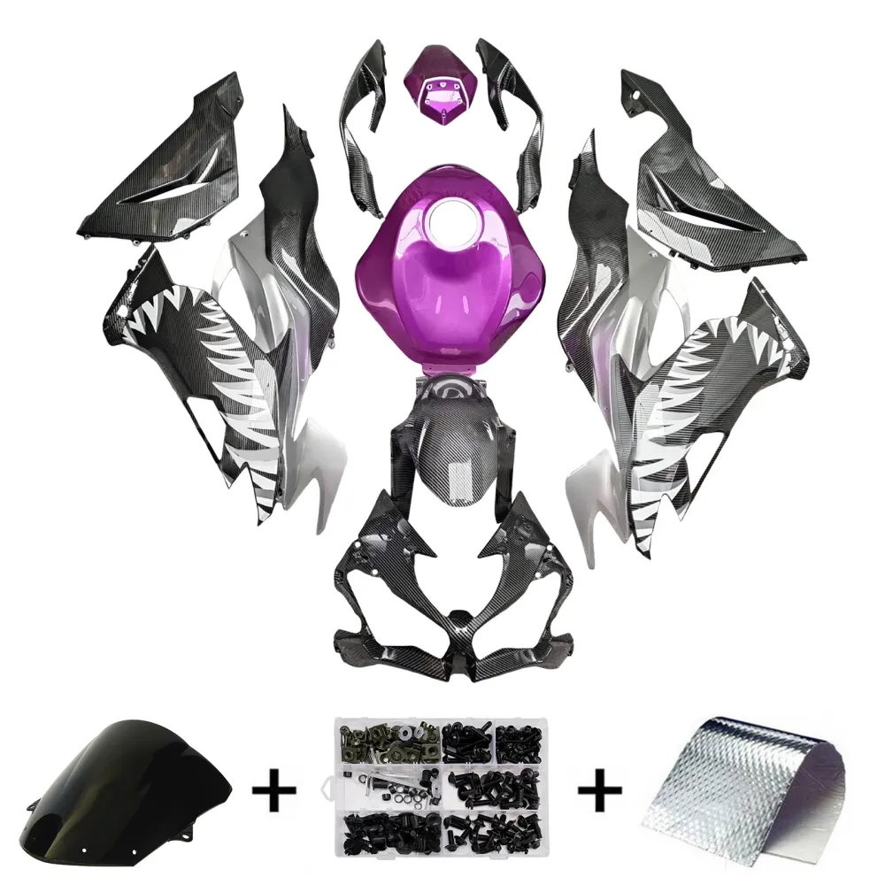 Injeksjon Fairing Kit Bodywork Plast Abs Fit Kawasaki ZX6R 2019-2023