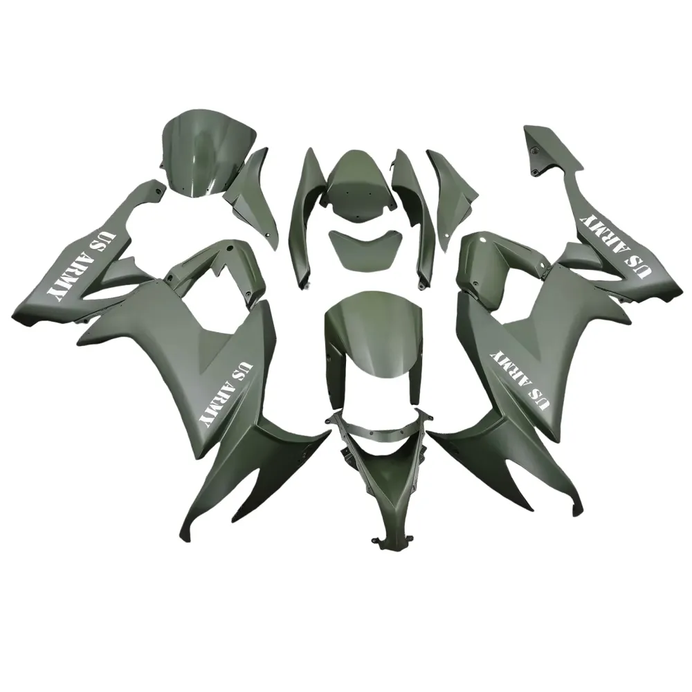 Injeksjon Fairing Kit Bodywork Plast Abs Fit Kawasaki ZX10R 2008-2010