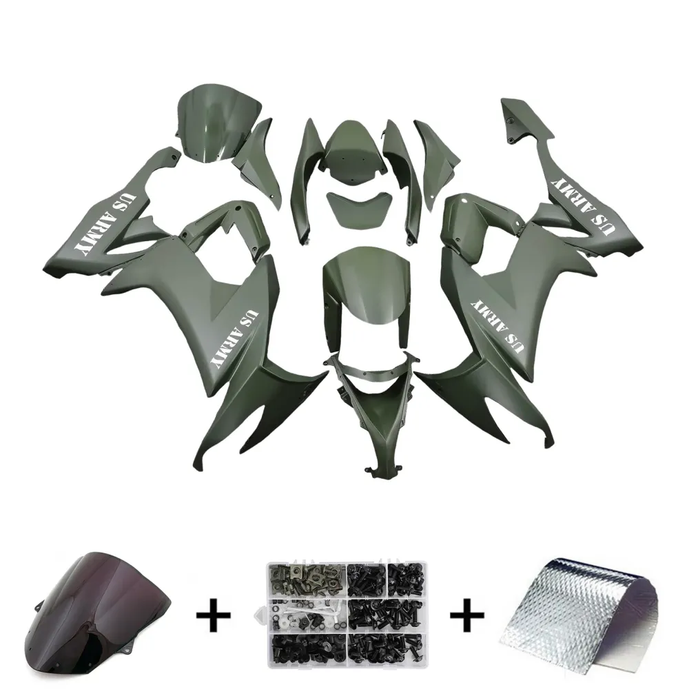 Injeksjon Fairing Kit Bodywork Plast Abs Fit Kawasaki ZX10R 2008-2010
