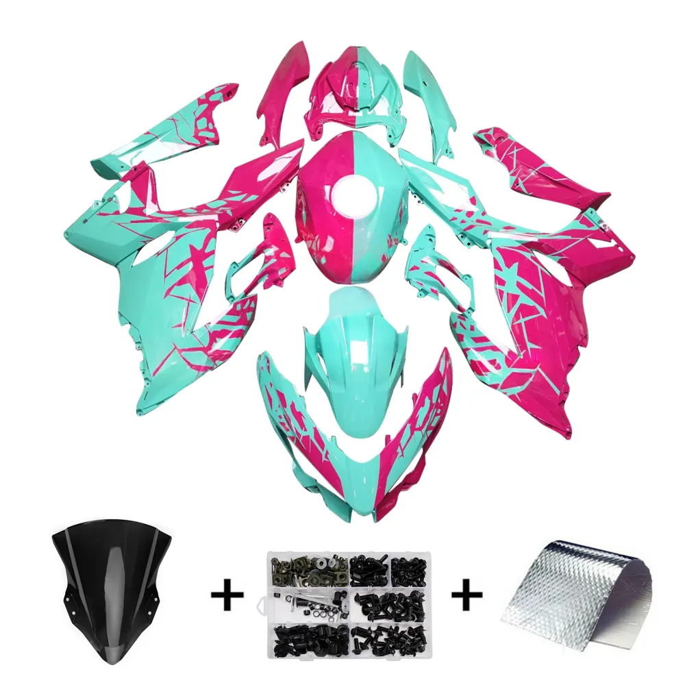 Injeksjon Fairing Kit Bodywork Plast Abs Fit Kawasaki Ex400 Ninja400 2018-2024