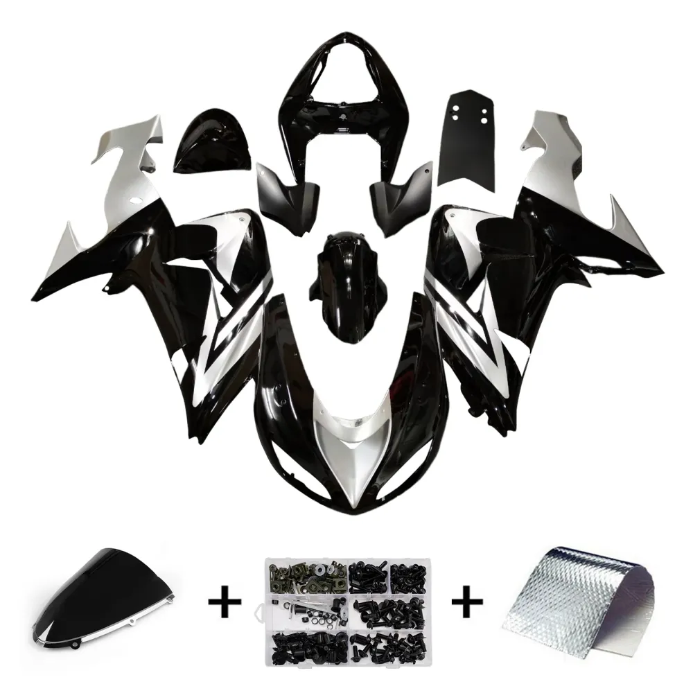 Injeksjon Fairing Kit Bodywork Plast Abs Fit Kawasaki ZX10R 2006-2007