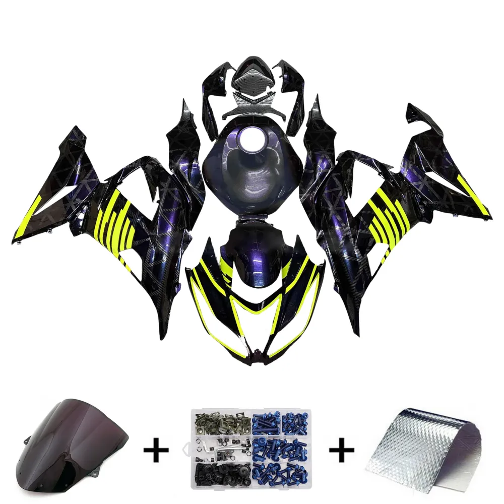 Injeksjon Fairing Kit Bodywork Plast Abs Fit Kawasaki ZX6R 636 2013-2018
