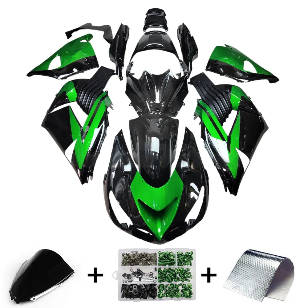 Injeksjon Fairing Kit karosseri passer Kawasaki ZX14R ZZR1400 2006-2011