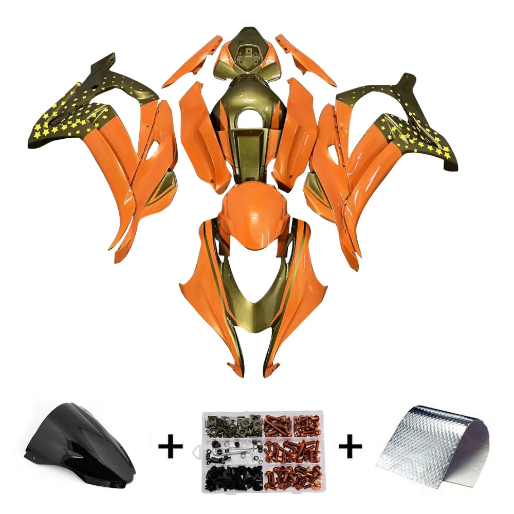 Injeksjon Fairing Kit karosseri plast ABS Fit Kawasaki ZX10R 2016-2020