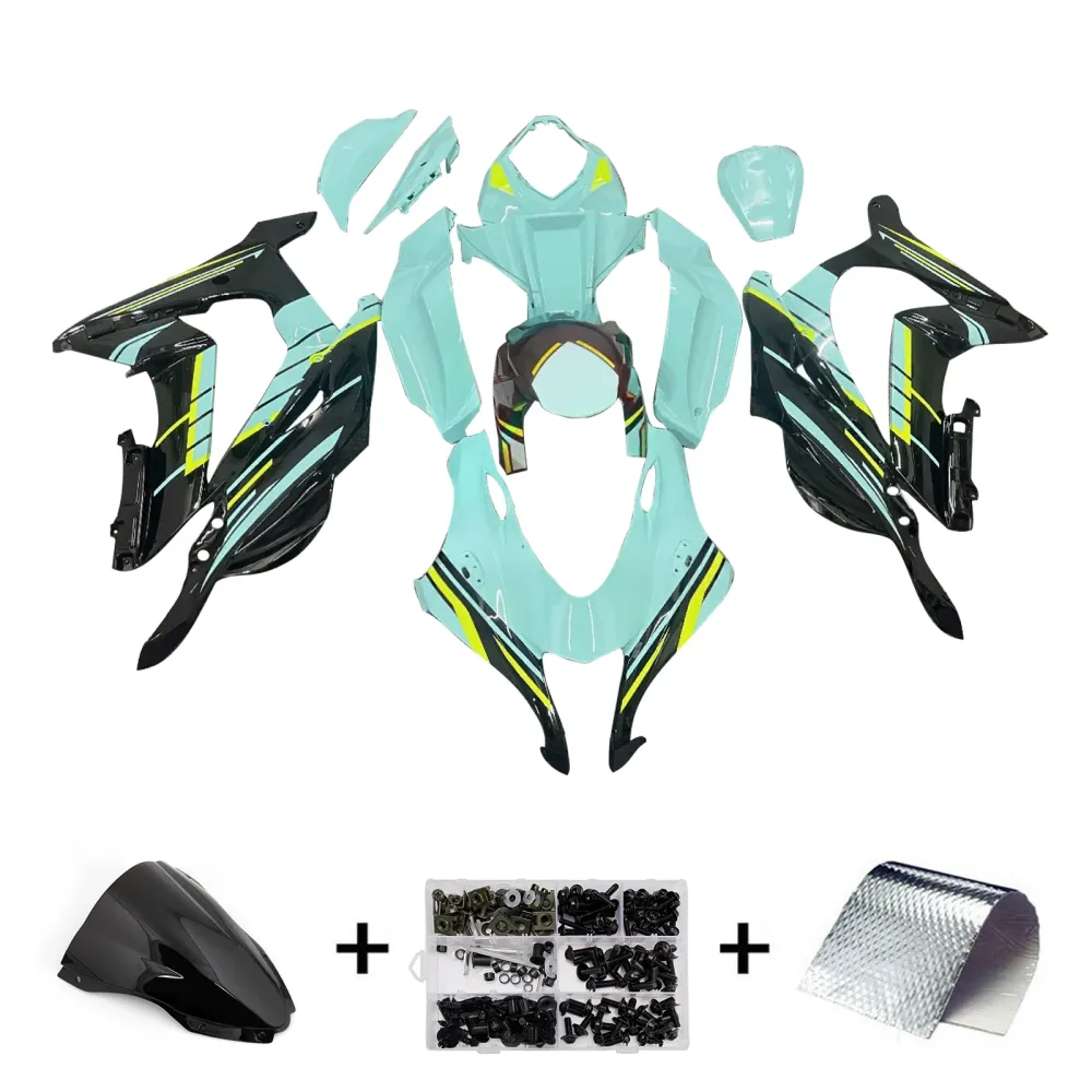 Injeksjon Fairing Kit karosseri plast ABS Fit Kawasaki ZX10R 2016-2020