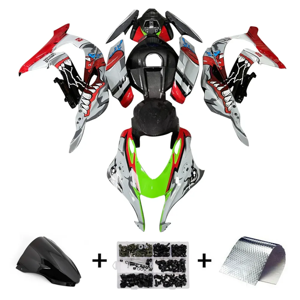 Injeksjon Fairing Kit karosseri plast ABS Fit Kawasaki ZX10R 2016-2020