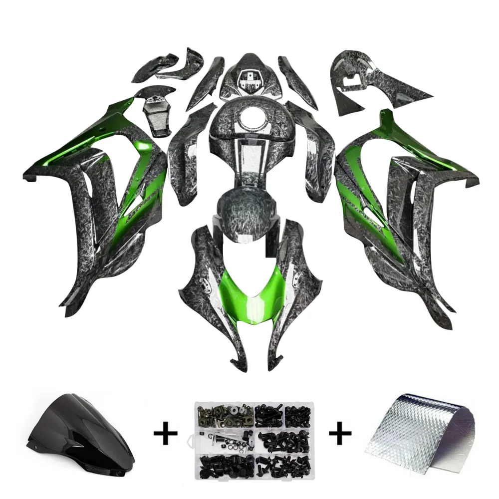 Injeksjon Fairing Kit karosseri plast ABS Fit Kawasaki ZX10R 2016-2020