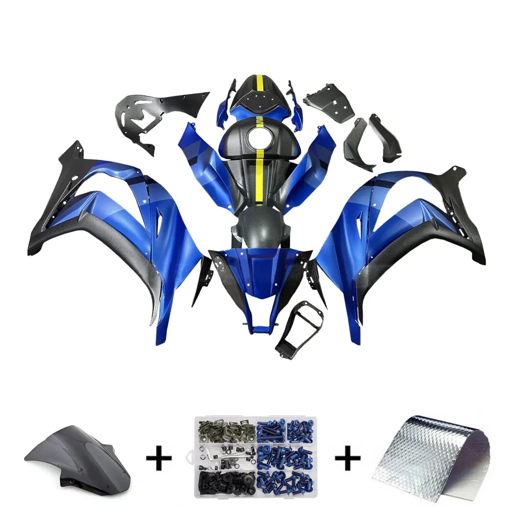 Injeksjon Fairing Kit karosseri plast ABS Fit Kawasaki ZX10R 2011-2015