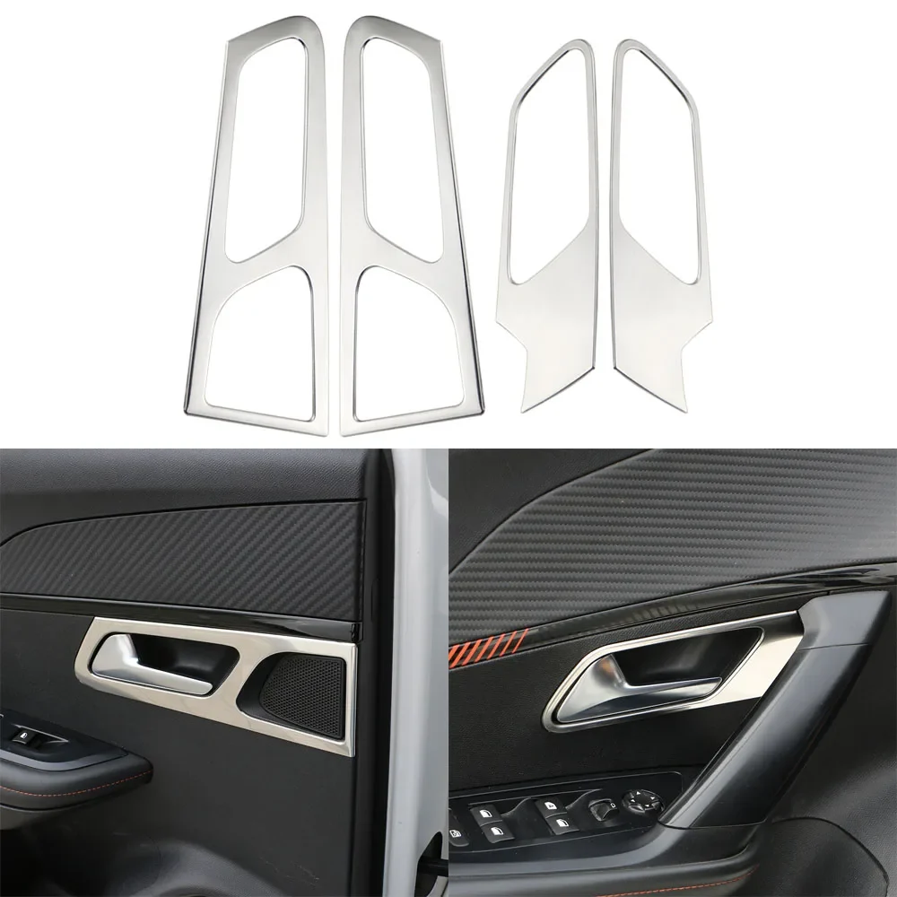 Inner Door Handle Decorative Frame Cover Peugeot 2008 Stainless Steel Finish