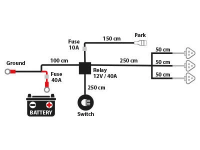 Kabelsett ekstralys 3 x DT