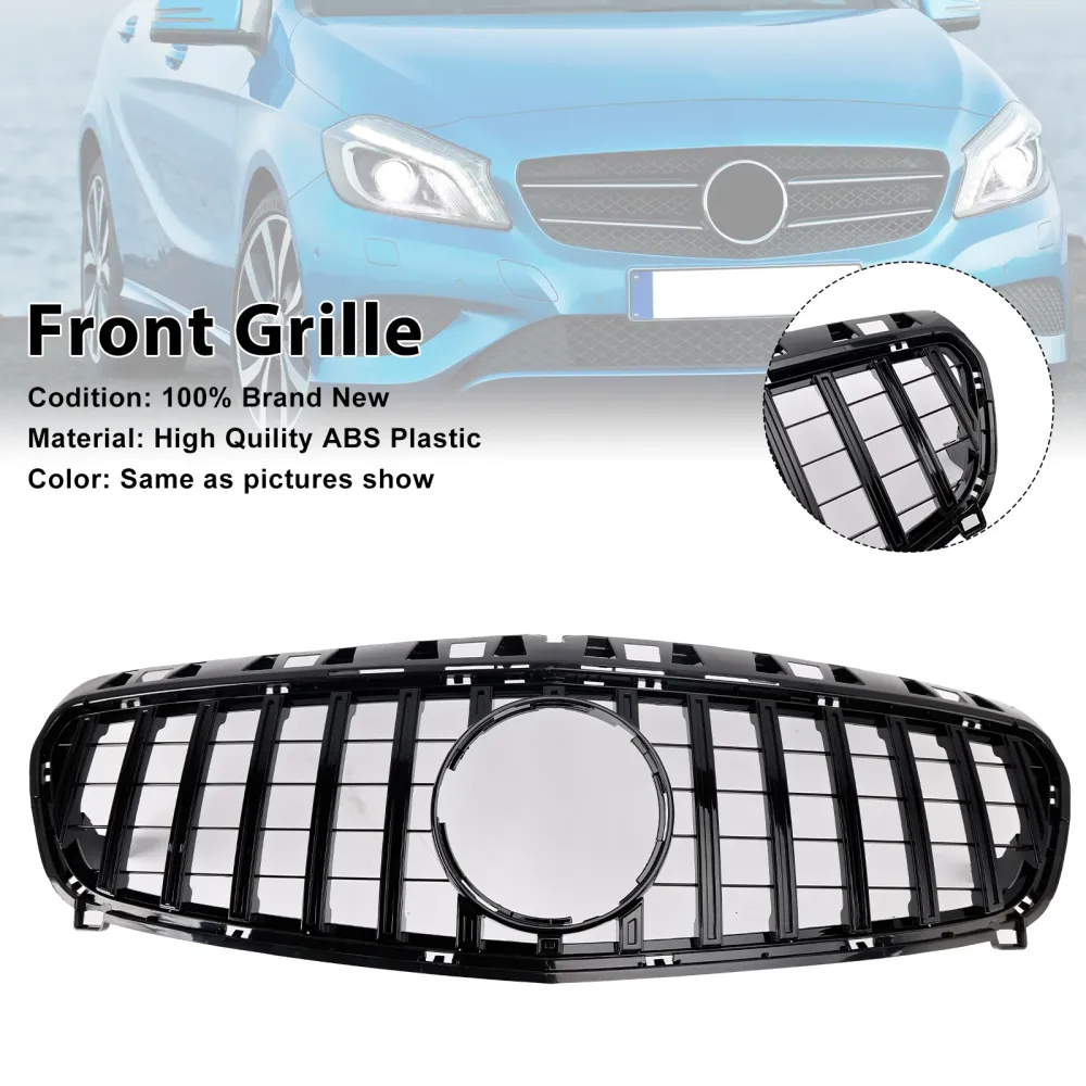 EN KLASSE W176 2013-2015 Mercedes Benz Gloss Black Front Støtfangergrill