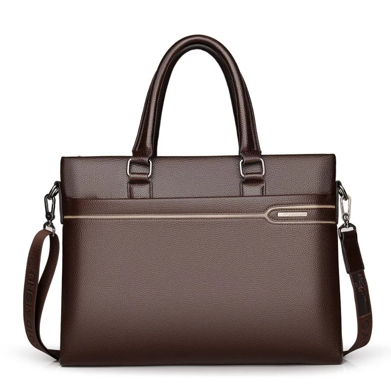 Large-Capacity PU Leather Crossbody Handbag Business and Everyday Use, Durable Polyester Lining