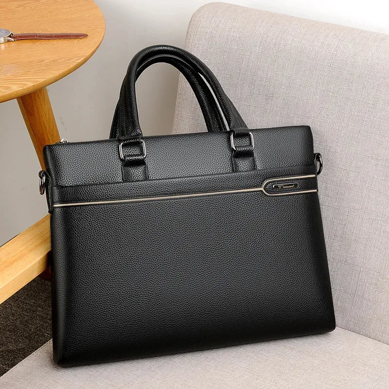 Large-Capacity PU Leather Crossbody Handbag Business and Everyday Use, Durable Polyester Lining
