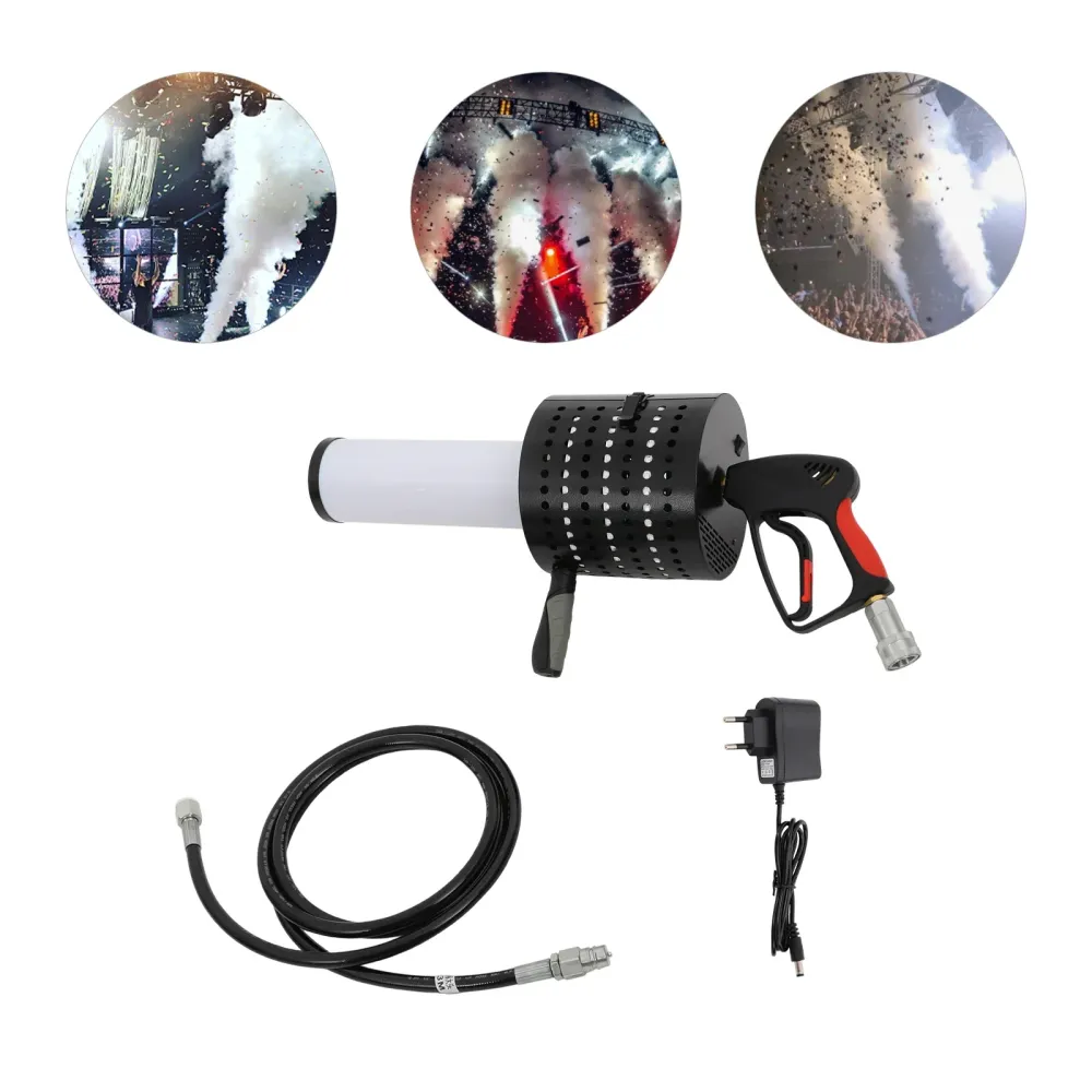 LED CO2 Confetti Cannon 20W Parties and Weddings Colorful Confetti, Durable Iron and Acrylic