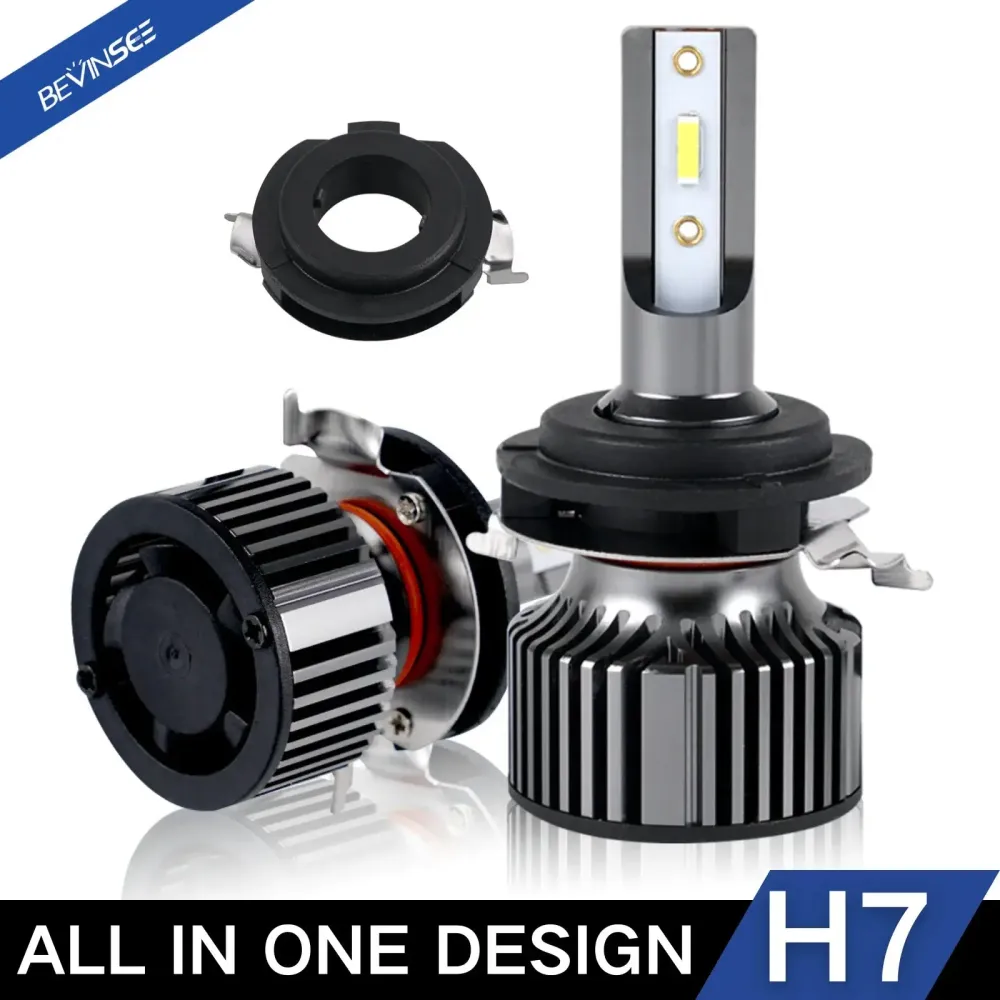 LED Headlight Bulbs H7 BMW E60 E61 X5 Low Beam 10000LM Per Pair Upgrade Kit All One