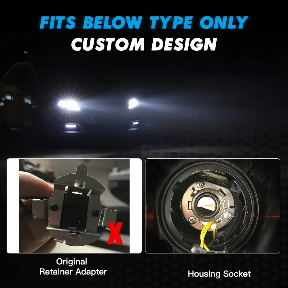 LED Headlight Bulbs H7 BMW E60 E61 X5 Low Beam 10000LM Per Pair Upgrade Kit All One