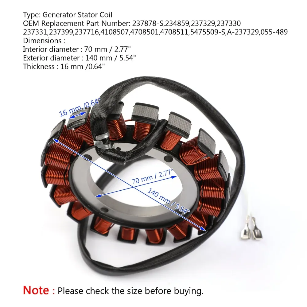 Magneto Generator Motor Stator Coil Kohler CH11-CH15 CV11-CV15 CV18-CV22 K181 K241 K301-K341