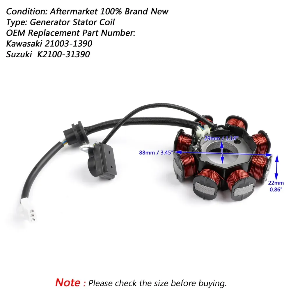 Magneto Generator Stator Coil Kawasaki KLX110 03-09 Suzuki DRZ110 2003-05 Generisk