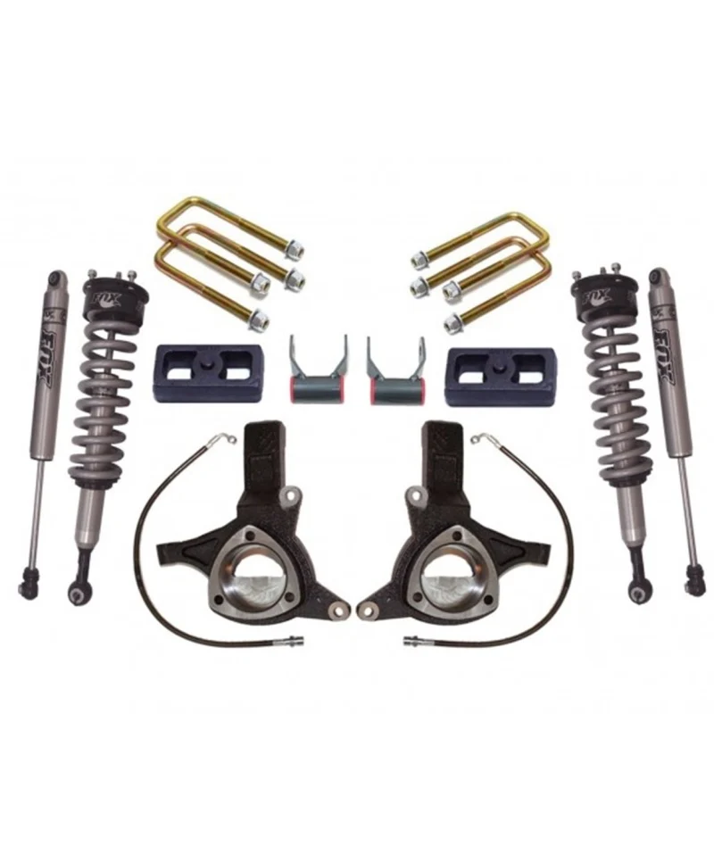MaxTrac 07-16 GM C1500 2WD w/Cast Steel Susp. 7in/4in MaxPro Elite Spindle Lift Kit w/FOX Shocks
